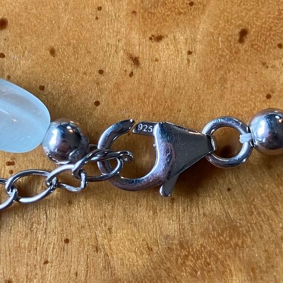 Natural Aquamarine Sterling Silver Necklace - Picture 4 of 9